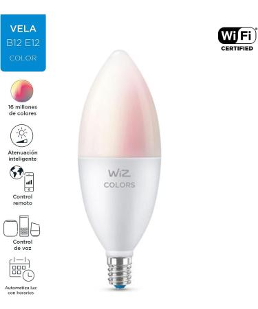 WiZ Connected Color 60W Candle B11 Smart WiFi Light Bulb  16 Million Colors  Compatible with Alexa and Google Home Assistant  No Hub Required  1 Bulb Candle Color 1 Count (Pack of 1) - Buy Online on GoSupps.com