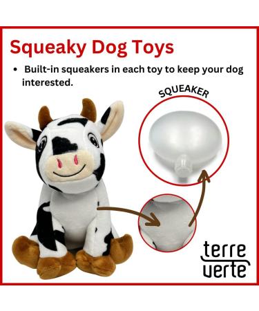 Terre Verte Farmyard Friends Dog Plush Toys Soft Washable & Durable Interactive Squeaky Toys Perfect for Small Medium & Large Breeds Ensuring Endless Entertainment 3 Pack Cute Dog Plushies - Buy Online on GoSupps.com