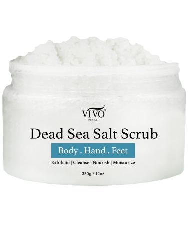 Vivo Per Lei Body Scrub - Exfoliating Body Scrub with Dead Sea Minerals - Dead Sea Salt Scrub for Hands & Legs - Body Exfoliant for a Supple Beach Body - 350 g/ 12.34 oz Devotion Scrub 12.34 Ounce (Pack of 1)