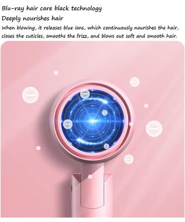 Travel Hair Dryer Professional 1200W Strong Ion Hair Dryer Hot and Cold Control Folding Handle Low Noise Suitable for Home Salon Hotel - Buy Online on GoSupps.com