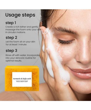 LOPHE 3 Pi ces Savon au Curcuma et l'Acide Kojique claircissant Intense - Hydratation Profonde pour le Corps et le Visage - Unifier le Teint-pour Tous les Types de Peau 3PCS - Buy Online on GoSupps.com