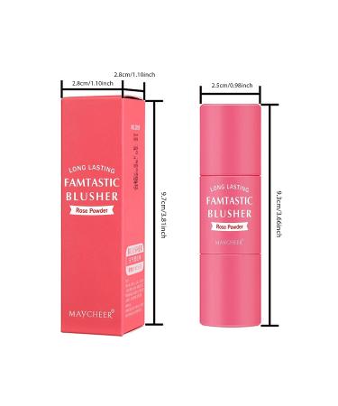 CkFyahp 3-in-1 Cream Blush Stick with Brush | Lightweight, Long-Lasting Makeup Stick for Cheeks, Lips, and Eyes | Face Blush Cream for Mature Skin - Rose Pink - Buy Online on GoSupps.com