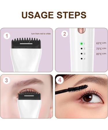 Heated Eyelash Curlers Heated Lash Curler Electric Eyelash Curler 3 Temp Settings For Makeup Tools Rechargeable Natural - Buy Online on GoSupps.com