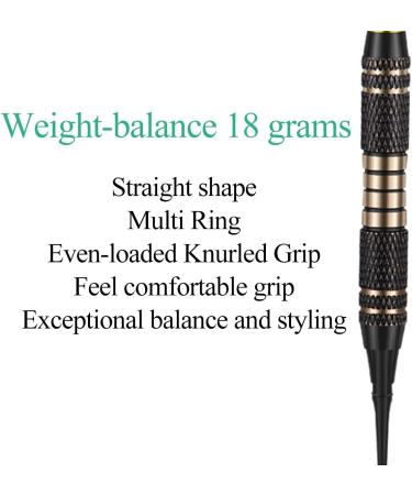 Sanfeng Soft Tip Darts Set 18g - Professional Plastic Tip Darts with Brass Barrel, Aluminum Shafts - Green - Buy Online on GoSupps.com