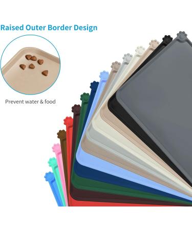 Buy AUDWUD Silicone Waterproof Pet Feeding Mat - Anti-Slip Dog & Cat Bowl Mat 53x38 cm in Taupe | International Shipping Available - Buy Online on GoSupps.com