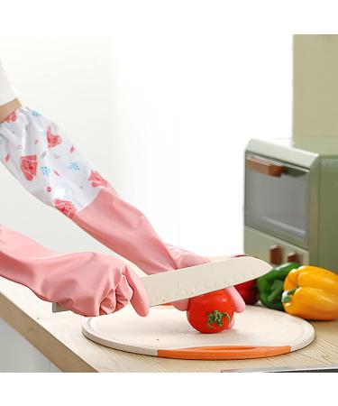 KKRAUS 3 Pairs Long Dishwashing Gloves Household Cleaning Gloves Reusable Rubber Gloves Non-Slip Washing Dishes Kitchen Glove (Color : Pink A) - Buy Online on GoSupps.com