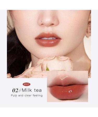 Lip Gloss Tinted Lip Balm Liquid Lipstick - Long Lasting Non-stick Lip Stain - Clear Mirror Lip Glaze - Lip Plumper Makeup - Liquid Blush (02 Milk Tea) - Buy Online on GoSupps.com