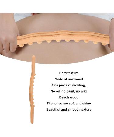 Beech Wood 60cm Massage Roller with Wavy Handle & 10 Points for Back and Whole Body Relaxation | International Shipping Available - Buy Online on GoSupps.com