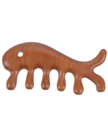 Magiclulu Massagekamm in fish shape Broad tooth comb from wood face massage devices wooden comb Head massage comb hair tiring comb.