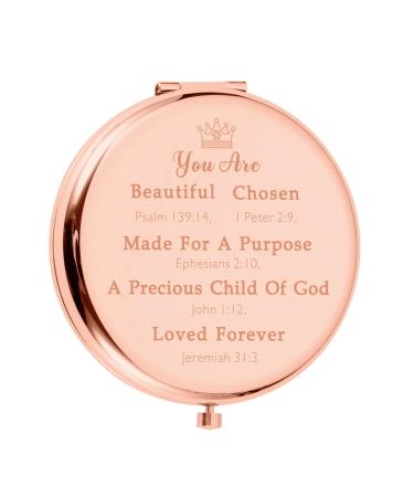 Inspirational Religious Gift for Women Valentines Gift for Girlfriend Wife Toddler Valentines Day Gift for Women Teen Christian Valentines for Kids Christian Gifts for Women Girl Compact Makeup Mirror