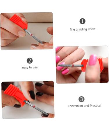 FRCOLOR Nail Polisher Nails Drill Bits Manicure Accessories Nail Drill Bits for Acrylic Nails Nail Bits for Nail Drill Nail Art Tools Nail Art Drill Bits Drill Bit for Acrylic Nails 7.00X1.30X1.30CM Red - Buy Online on GoSupps.com