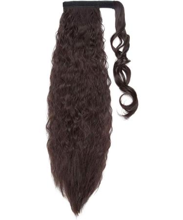 Fashion Clip in Ponytail Extension Wrap Around for Women Long Wavy Curly Hair Fluffy Pony Tail 26 Inch - Dark Brown - Buy Online on GoSupps.com