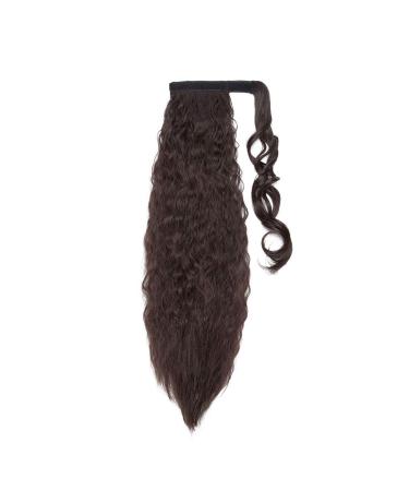 Clip In Ponytail Extensions | 66cm Wavy Dark Brown Hair | Realistic Magic Wrap for Women - Buy Online on GoSupps.com