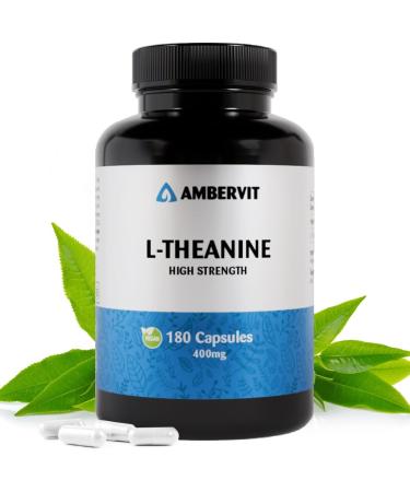 Ambervit L Theanine 400 mg 180 Vegetable Capsules | Relaxation Concentration & Stress Management | Pure Formula Without Additives | Vegan Gluten and Lactose Free | Ambervit