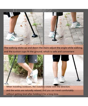 Forearm Crutches Ergonomic Handles Comfortable Grip and Wear-Resistant Non-Slip Walking Cane for Elderly LED Lights Height Adjustable Balanced Walker - Buy Online on GoSupps.com