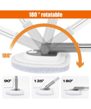Shower Cleaning Brush with Long Handle 180 Rotatable Tile Tub Shower Scrubber with 5 Replaceable Pads Adjustable Long Handled Scrub Brush for Cleaning Shower Bathroom Cleaner Brush - Buy Online on GoSupps.com