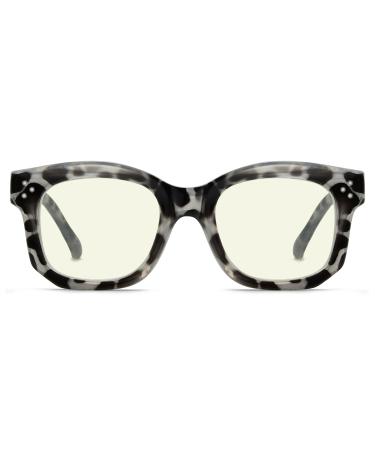 Eyekepper Reading Glasses for Women Blue Light Blocking Retro Design Computer Readers - Grey Tortoise +0.50 Grey Tortoise 0.5 x