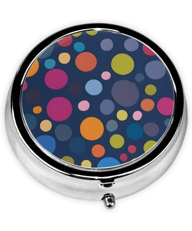 Red White Polka Dot Round Pill Box - 3 Compartment Portable Travel Organizer for Vitamins & Medicine | Stylish Pocket Purse Case - Buy Online on GoSupps.com