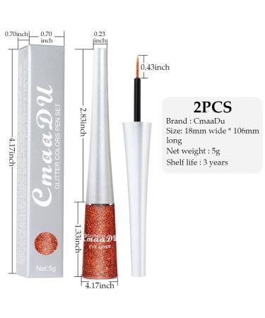 2Pcs Bronzer Red Liquid Glitter Eyeliner Set for Women - Sparkly Makeup Liners - Buy Online on GoSupps.com
