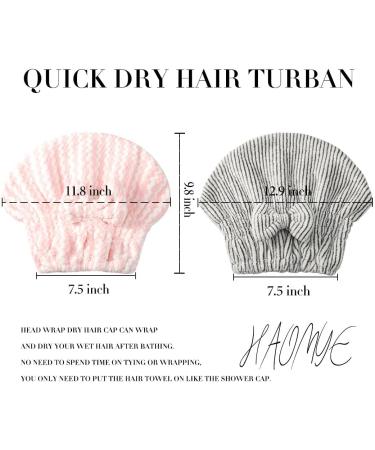 Microfiber Hair Drying Towel & Bamboo Drying Cap - Quick Dry Hair Turban Set for Women & Girls - 2 Pcs - Buy Online on GoSupps.com