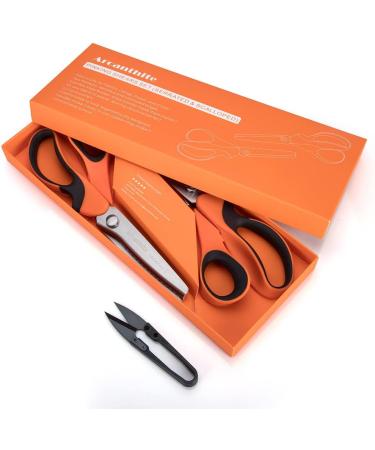 Pinking Shears Set - 2 PCS Serrated & Scalloped Edge Zig-zag Scissors by Arcanthite - Ideal for Fabric, Leather & Paper - Pinking Dressmaking Sewing Scissors AT-002-A Orange - Buy Online on GoSupps.com