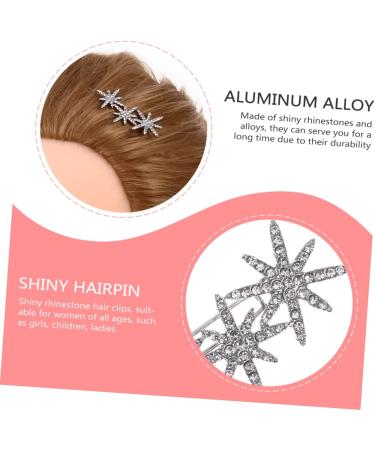 Beavorty snowflake hairpin hair side clips for girls Crystal Hair Clips Glitter Bobby Rhinestone Hair Barrettes rhinestone bobby pins french hair pin Miss Christmas alloy accessories 6x2.2cm Silver - Buy Online on GoSupps.com