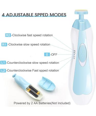 Electric Baby Nail Trimmer with LED Light - Safe & Quiet Nail Clipper for Newborns, Infants, Toddlers, Kids, Women (Blue) - Buy Online on GoSupps.com