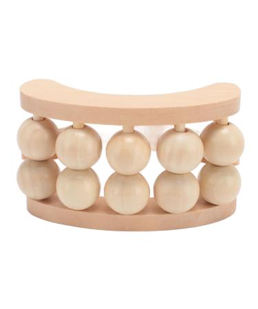 Wooden Massage Roller 10 Beads Deep Tissue Stress Relief Muscle Handheld Massager for Neck Foot