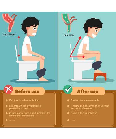 Bamboo Toilet Squatting Stool - Non-Slip Bathroom Step Stool for Adults & Kids - 6.7 Height (Dark Brown) - Buy Online on GoSupps.com