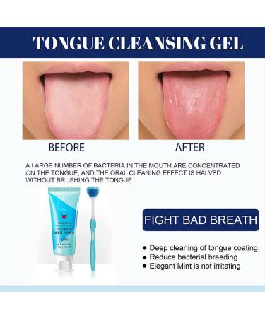 Oral Hygiene Brush & Tongue Cleansing Gel Set - Mint Probiotic Tongue Cleaning Kit - Buy Online on GoSupps.com