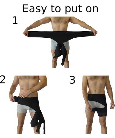 Compression Hip Brace for Thigh Hamstring Sciatica Pain Relief - Support Wrap for Hip Flexor Strain Groin Pull SI Joint Arthritis Bursitis - Men Women (Black) - Buy Online on GoSupps.com