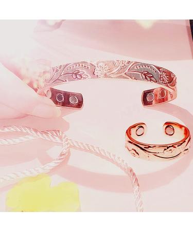 LONGRN Pure Copper Magnetic Ring & Bracelet - Adjustable Size for Women - Buy Online on GoSupps.com