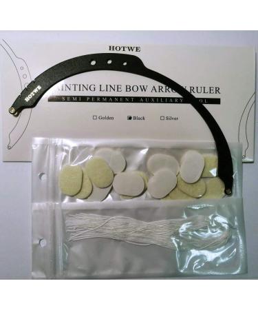 HOTWE Eyebrow Mapper with Strings - Microblading Line Marker Ruler for Symmetric Brow Drawing - Includes 10pcs Thread Lines - Black - Buy Online on GoSupps.com