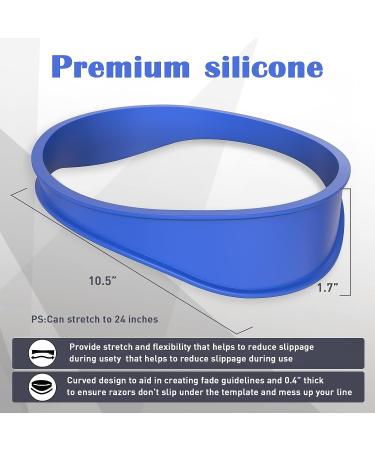 Curved Silicone Neckline Shaving Template and Hair Trimming Guide - Blue | DIY Home Haircuts - Buzz, Fade and Taper Guide for Clippers - Buy Online on GoSupps.com