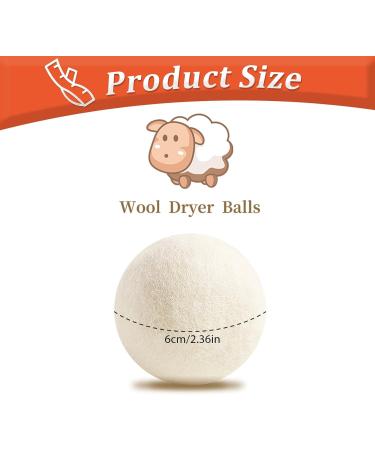 Nchdewui 6 Pieces Dryer Balls Wool Dryer Balls for Fabric Softening Reduce Drying Time Noise Static-Cling & Wrinkles With No Bad Odor - Buy Online on GoSupps.com
