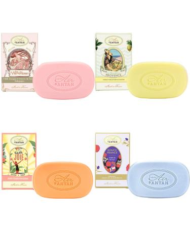 Un Air d'Antan Bar Soap Gift Set for Women - 4 Piece Fancy Soaps with Organic Shea Butter, Sweet Almond Oil, and Argan Oil - Perfect Small Gift For Her - Buy Online on GoSupps.com