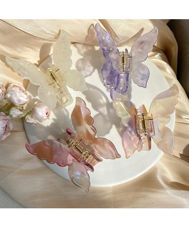 Medium Butterfly Hair Clip - Retro Purple Plastic Hair Claws for Women & Girls | Stylish Hair Accessories - Buy Online on GoSupps.com