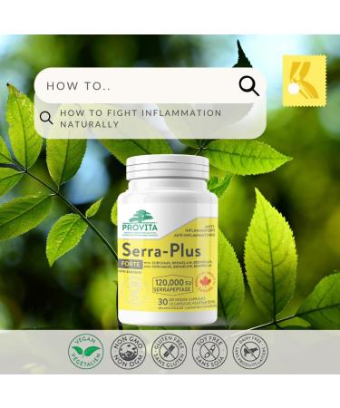 Provitas Serra-Plus Forte - Advanced Pain & Inflammation Relief with Maximum Potency Serrapeptase - 30 Capsules 30 count (Pack of 1) - Buy Online on GoSupps.com