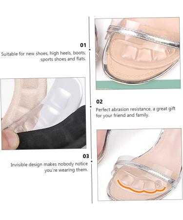4 Pairs Non-Slip Stickers for Shoes - Self-Adhesive Anti-Slip Heel & Metatarsal Pads - Breathable Flannel Insert Transparent 8.3x2.8cm - Buy Online on GoSupps.com
