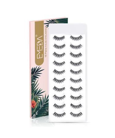 Emeda natural false eyelashes clear band 10 couples natural look wrong eyelashes soft wispy fake lashes multipack cateye lashes demi wispies false eyelashes (demi)