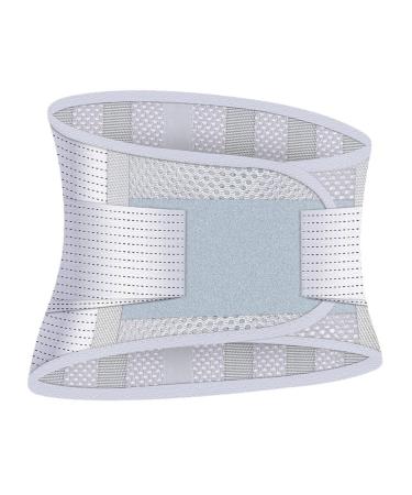 Summer Back Support Breathable Mesh Lower Back Brace Adjustable Waist Trainer Trimmer Belt Men Women Lumbar Decompression Pain Relief Massage Band (Color : Gray Size : X-Large) X-Large Gray