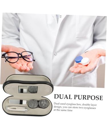 Alipis Dual-Purpose Glasses Case Travel Set Multifunctional Double-Layer Storage for Glasses & Contacts | 5PCs Compact Metal Folding Design (15.8x7.4cm) - Buy Online on GoSupps.com