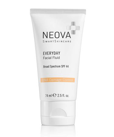 NEOVA SmartSkincare Facial Sunscreen Everyday Facial Fluid 2.5 fl. Oz. | Broad Spectrum SPF 44 Hybrid Sun Defense | Oil Free & Non Comdogenic