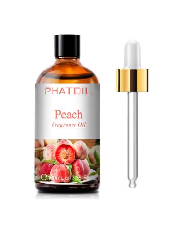 PHATOIL Peach Fragrance Oils for Aromatherapy Essential Oils for Diffusers for Home Perfect for Candle Making Soap Making and DIY Scented Products - 100ml Peach 100.00 ml (Pack of 1)
