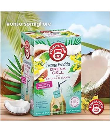  ANTICO CAFFE' NOVECENTO Pompadour 1913 | Cold Drain Cell Birch and Coconut Herbal Tea - 18 Infuser (45 Gr) | Cold Brewed Tea Bags - Buy Online on GoSupps.com