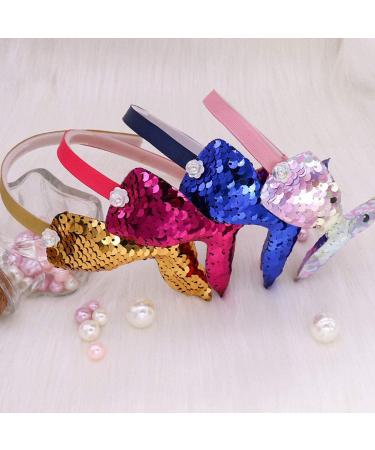 Shop 6-Piece Sequin Hair Headband Set for Girls - Glittery Elastic Hair Accessories for Trendy Kids - Buy Online on GoSupps.com