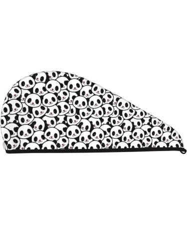 Buy Cute Panda Face Microfiber Hair Towel | Super Absorbent Quick Dry Wrap for Long Curly & Thick Hair - Coral Velvet - Buy Online on GoSupps.com