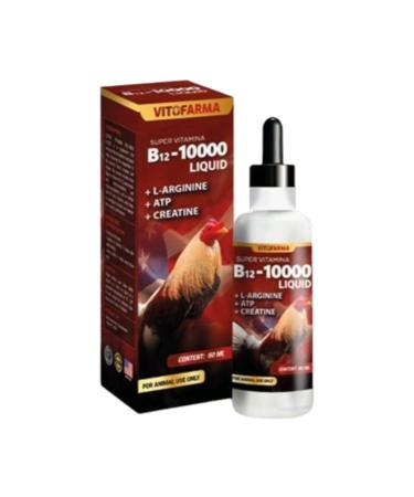 VITOFARMA B-12 10000 Oral Liquid Supplements Roosters Chickens Poultry Vitamins Natural Product - 60 ml Health Support for Roosters