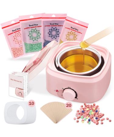 Waxing Kit Wax Warmer Hair Removal, with Hard Wax Beans, Adjustable Temperature for All Wax/Hair Types, Eyebrow, Facial, Body, Bikini, Brazilian, Full Body At Home Waxing Painless
