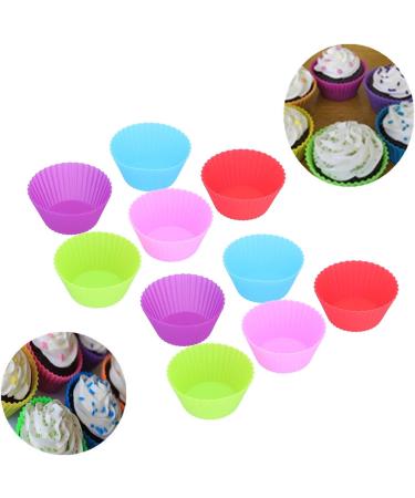Silicone Cup Delaman 10Pcs Silicone Cup Resuable Food Grade Cake Mold Cupcake Liners for Bakery Home - Buy Online on GoSupps.com